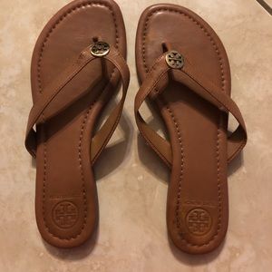 Authentic Brown Leather Tory Burch Sandals